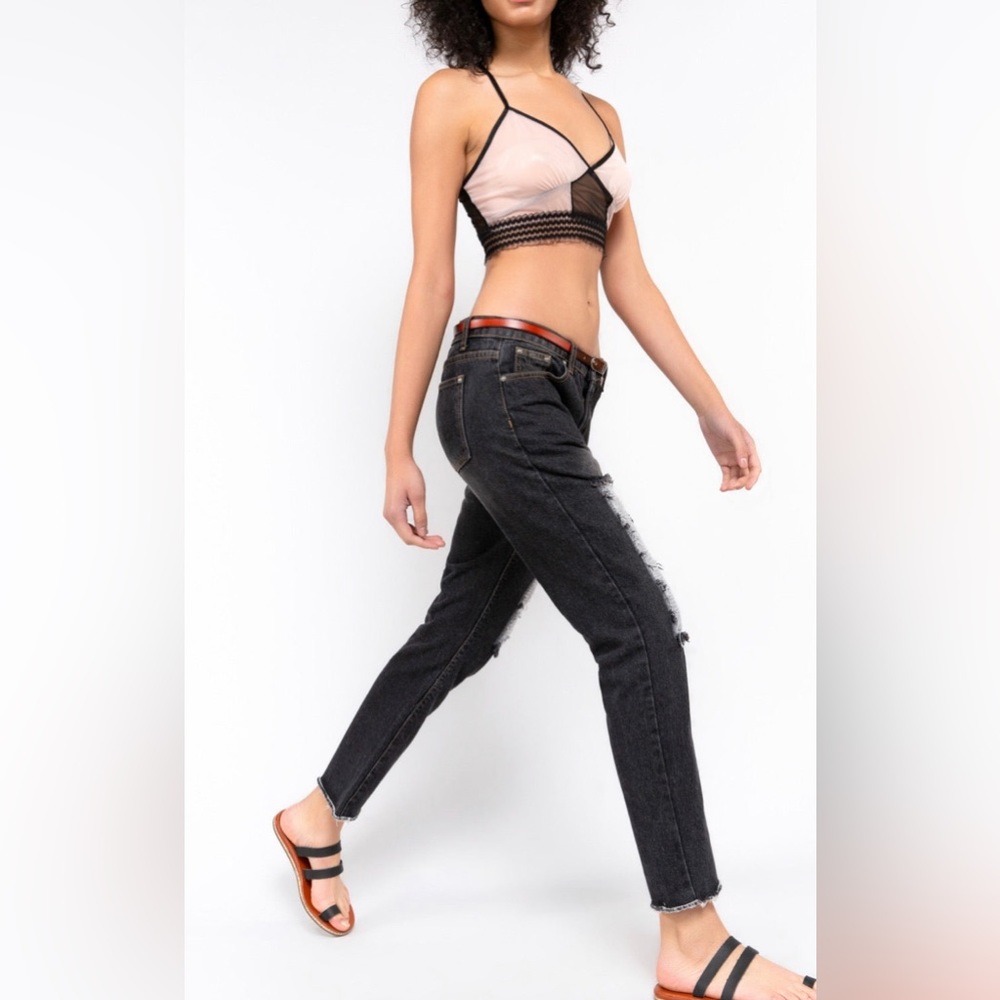 NWT! Meshed Back Denim Jeans - Picture 2 of 5